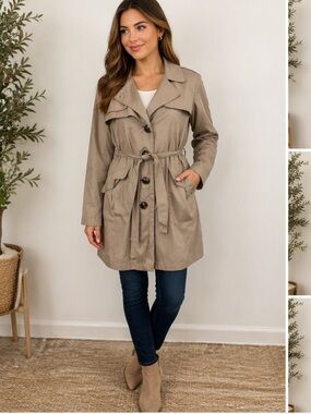 ✨ Gallery Trench Coat | Size L | Classic Chic 🧥🤎✨